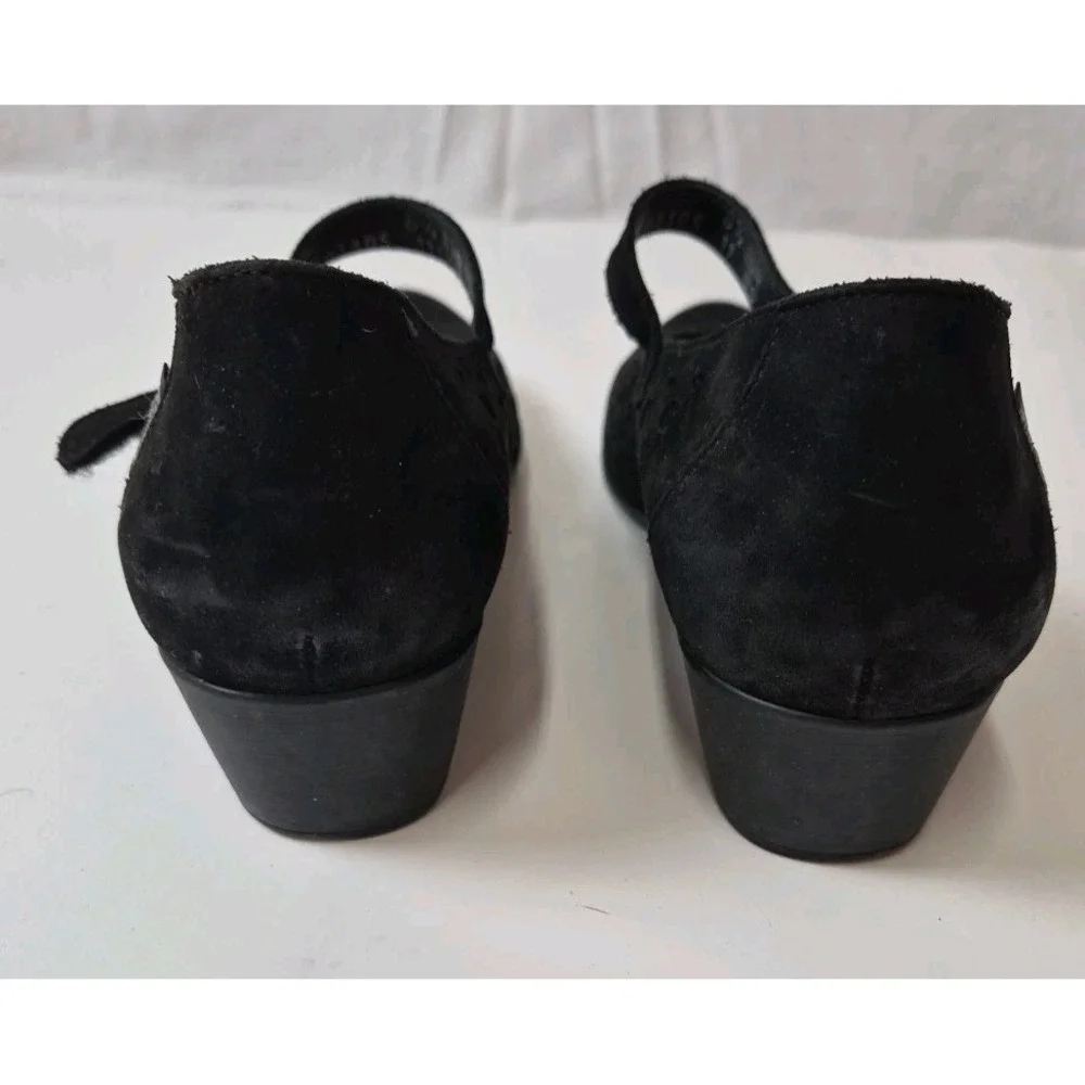 Mephisto Black Suede Mary Jane‎ Shoes Laser Cut US 11 EUR 8.5 Comfort Walking